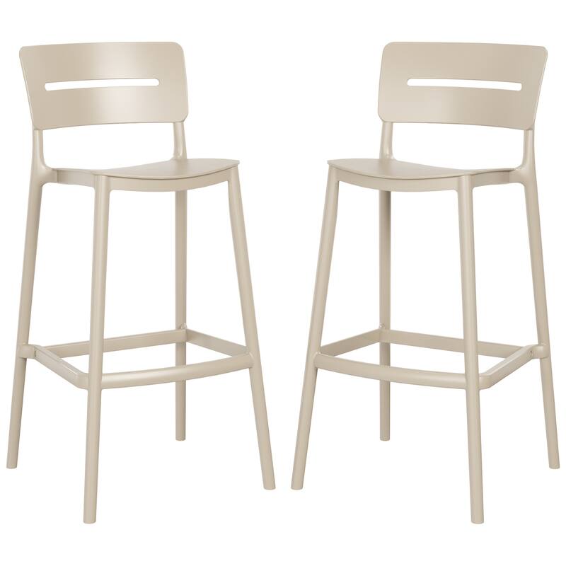 Frond and Form 29.5 Inch Outdoor Bar Stool (Set of 2) - Sand