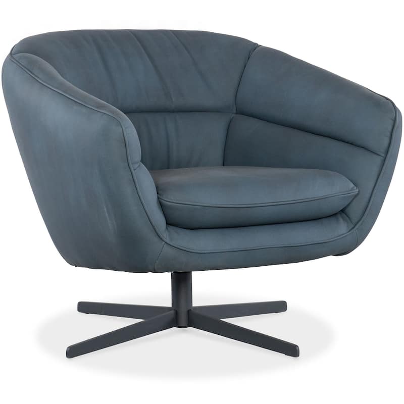 Hooker Furniture CC722-SW Mina 32" Wide Wood Framed Leather Accent - Buckskin Navy