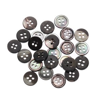 Shell Buttons, 4 Hole Mother of Pearl Button 9mm Sewing Buttons - Black ...