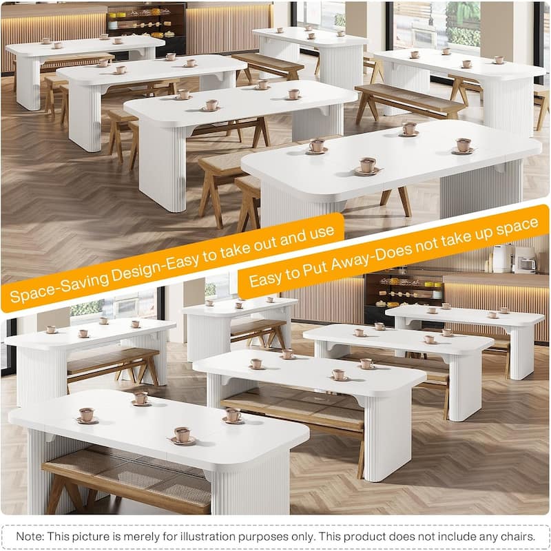 62-Inch Wood Dining Table for 4-6 People Modern Rectangular Kitchen Table for Dining Room Living Room