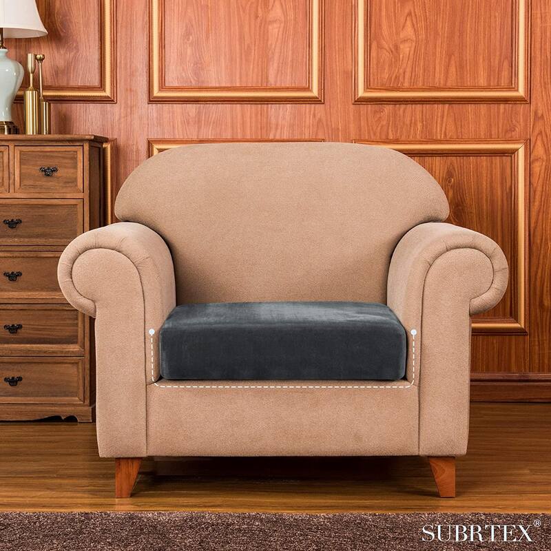 Subrtex Armchair Cushion Covers Velvet Stretch Furniture Protector