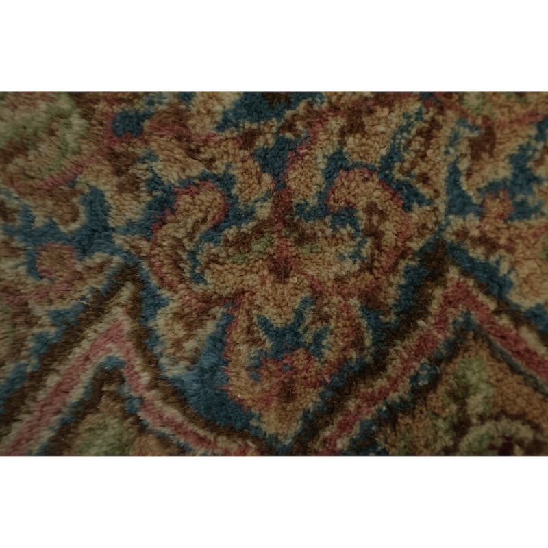 Hand Knotted Oriental 100% Wool Carpet Traditional Floral Red Kerman Area Rug - 6' 8'' X 4' 0''