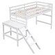 preview thumbnail 6 of 7, White Twin Pine Loft Bed with Platform & Ladder