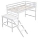 preview thumbnail 14 of 30, Wood Loft Bed with Platform and Ladder, Twin/Full Size Loft Beds with Slats Support, Wooden Kids Loft Bed Frame for Boys Girls
