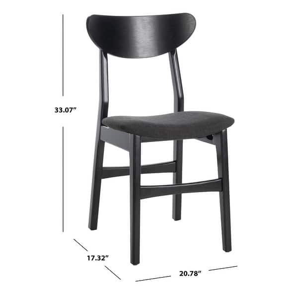 dimension image slide 7 of 8, SAFAVIEH Lucca Retro Dining Chair (Set of 2) - 17.3" x 20.8" x 33.1"