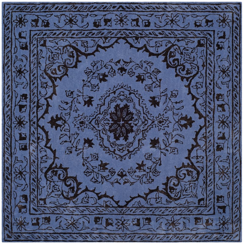 SAFAVIEH Handmade Glamour Gudmundina Modern Viscose Rug - 6' Square - Purple