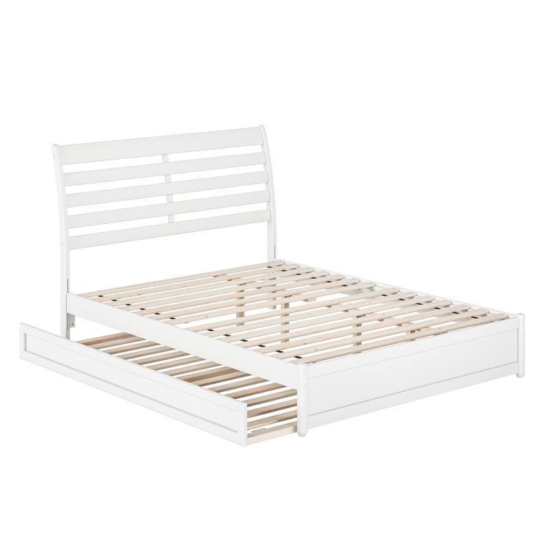 Emelie Platform Bed with Panel Footboard and Twin XL Trundle