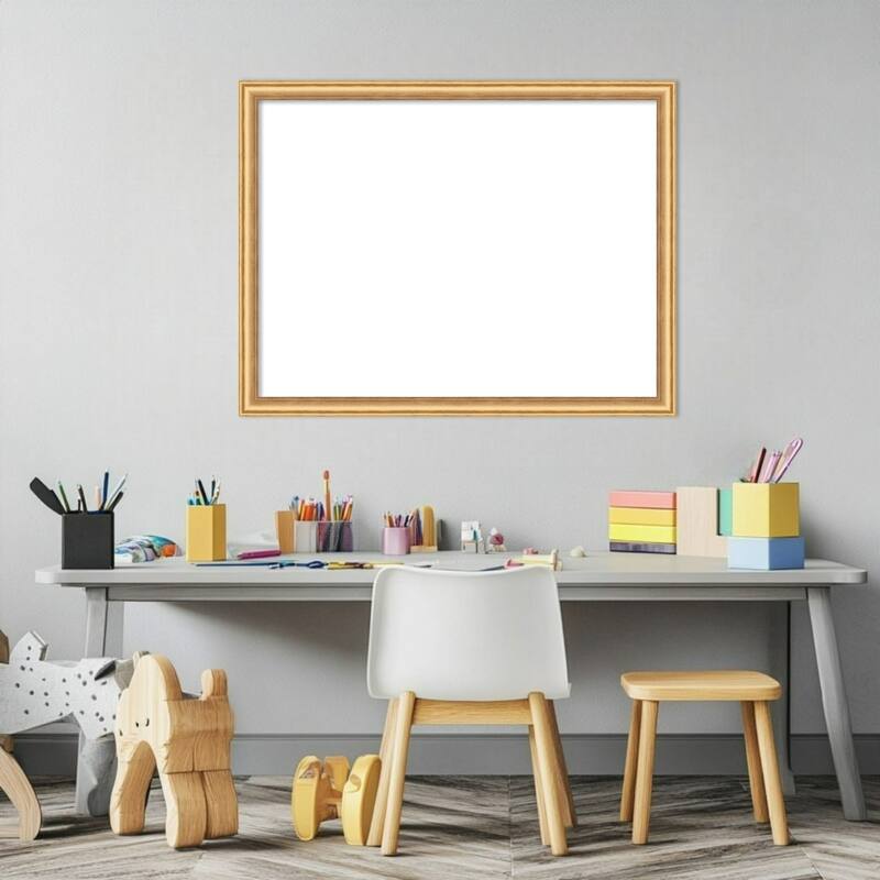 Amanti Art Salon Scoop Gold Framed Dry Erase Magnetic Board