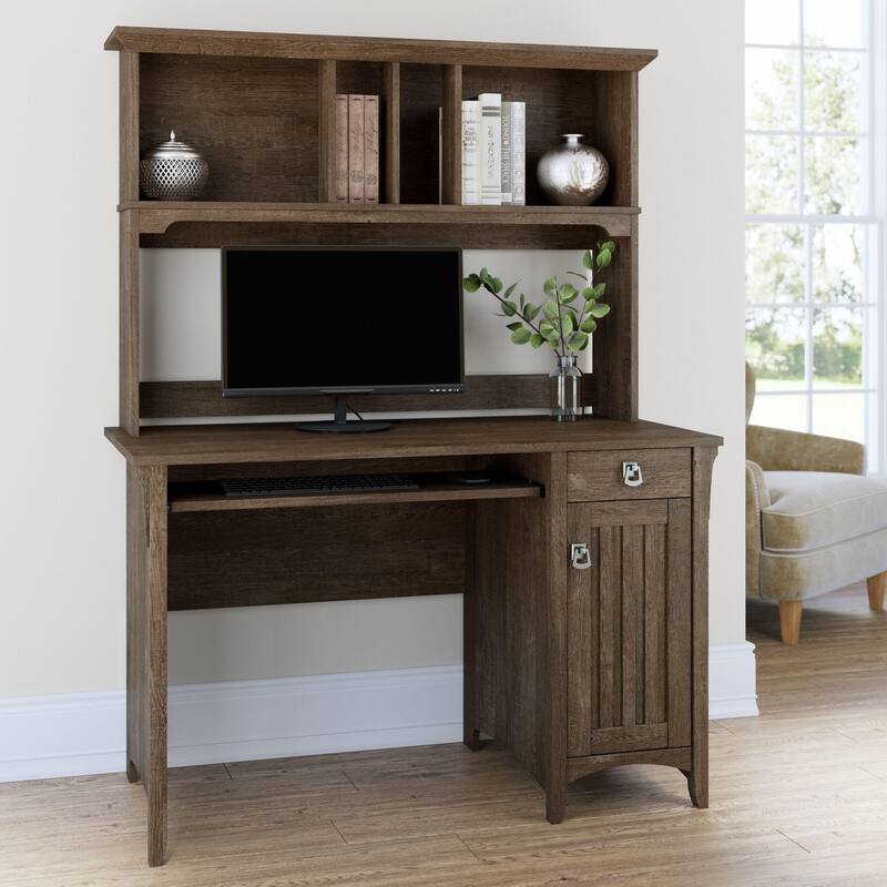 Bush Furniture Salinas Small Computer Desk with Storage Hutch