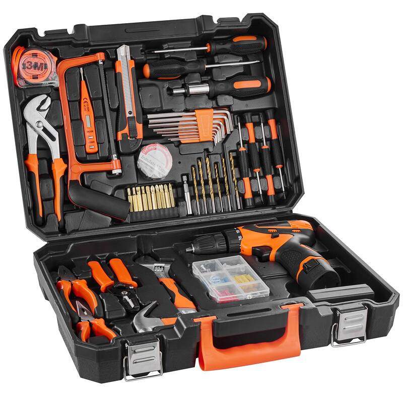 146 Piece Portable General Steel Household Hand Tool Set with Comfortable Grip - 17.13 x 12.60 x 4.53 inch
