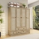 preview thumbnail 22 of 72, Rattan-Accented Wardrobe - Spacious Clothing Organizer with Style