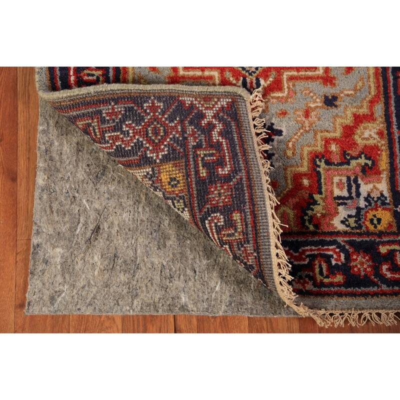 Geometric Heriz Serapi Runner Rug Hallway Hand-Knotted Wool Carpet - 2'6"x 7'10"