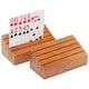 preview thumbnail 1 of 3, GSE™ Set of 2 Wooden Playing Card Holders, 6" Card Game Trays/Racks Organizer Set for Kids Seniors Adults