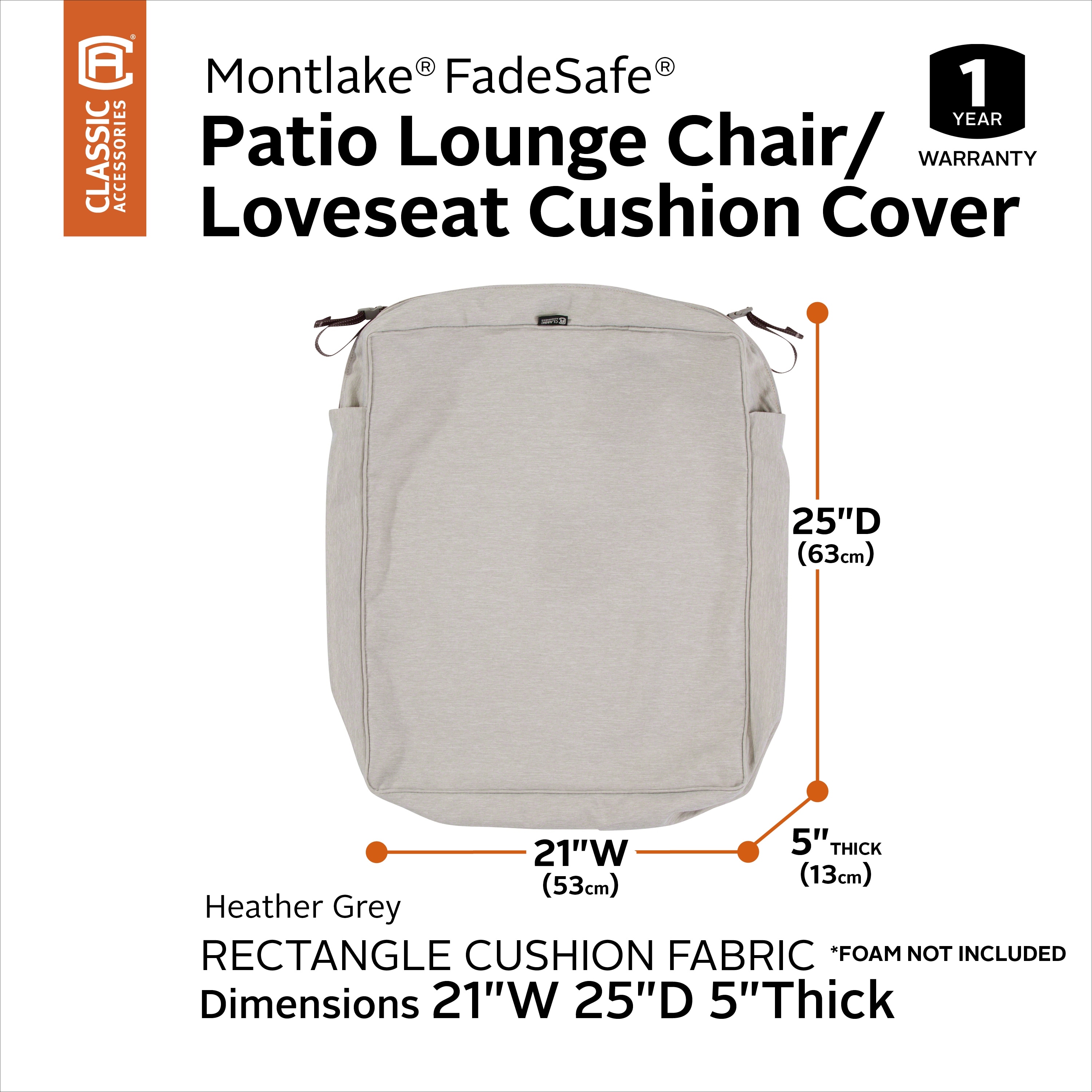 Patio Furniture Chair Cushion Cover Classic Accessories Montlake Water-Resistant 21 x 21 x 3 Inch Square Outdoor Seat Cushion Slip Cover Antique Beige Patio Furniture Chair Cushion Cover Classic Accessories Montlake Water-Resistant 21 x 21 x 3 Inch Square Outdoor Seat Cushion Slip Cover Antique Beige