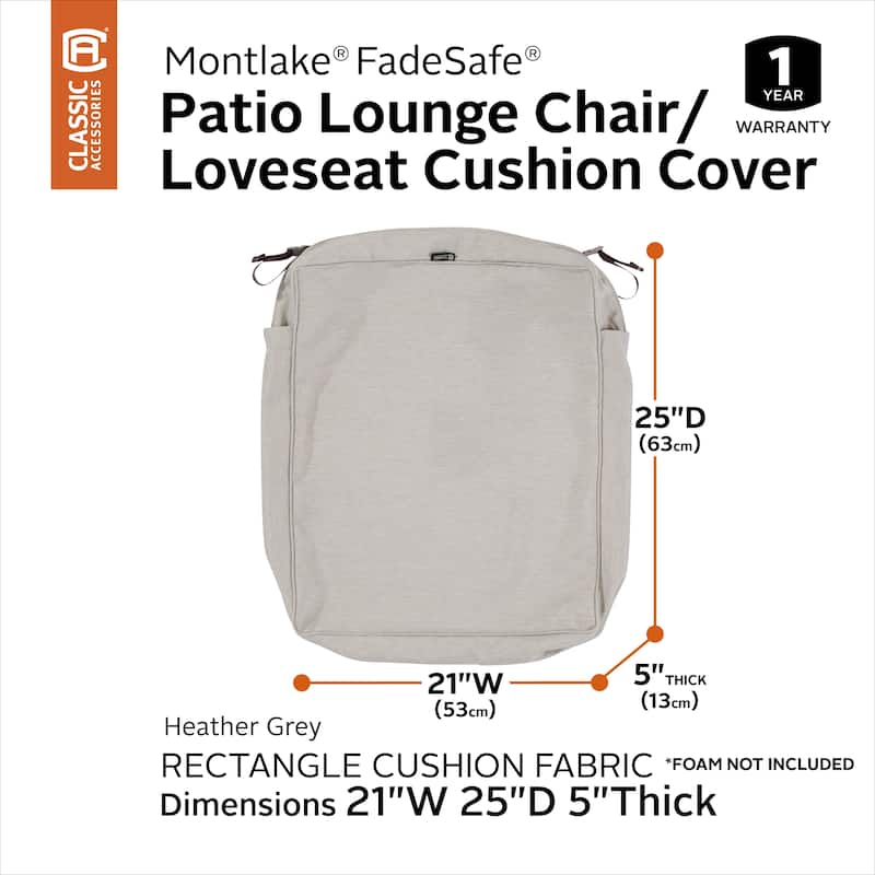 Classic Accessories Montlake Water-Resistant Outdoor Cushion Slip Cover