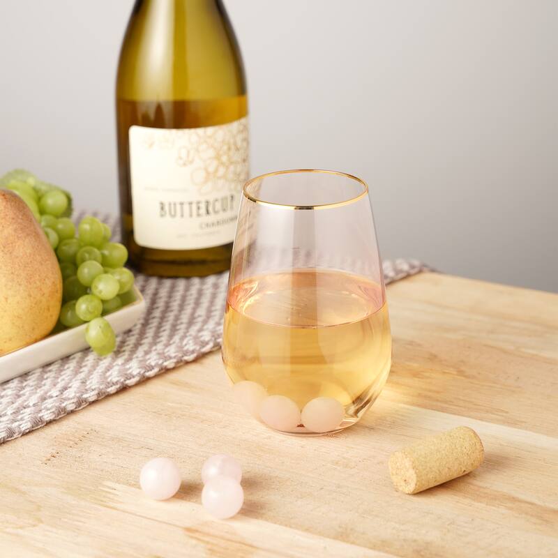 Rose Quartz Wine Gems Set of 6 by Twine - 8" x 0.8"