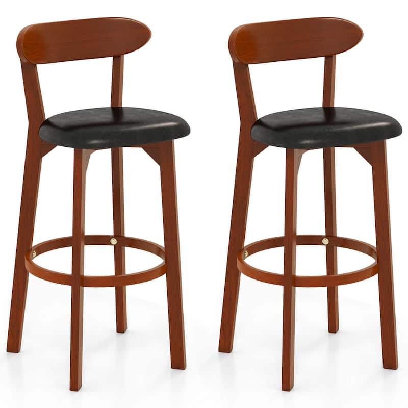 1/2PCS Bar Stools Set of 2 Modern Cushioned Seat Island Dining Chairs - Bar Height - Set of 2