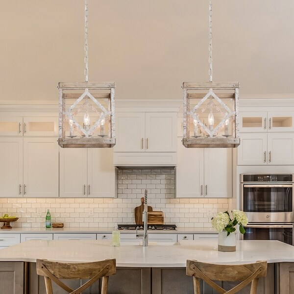 Lantern pendant light top for kitchen island