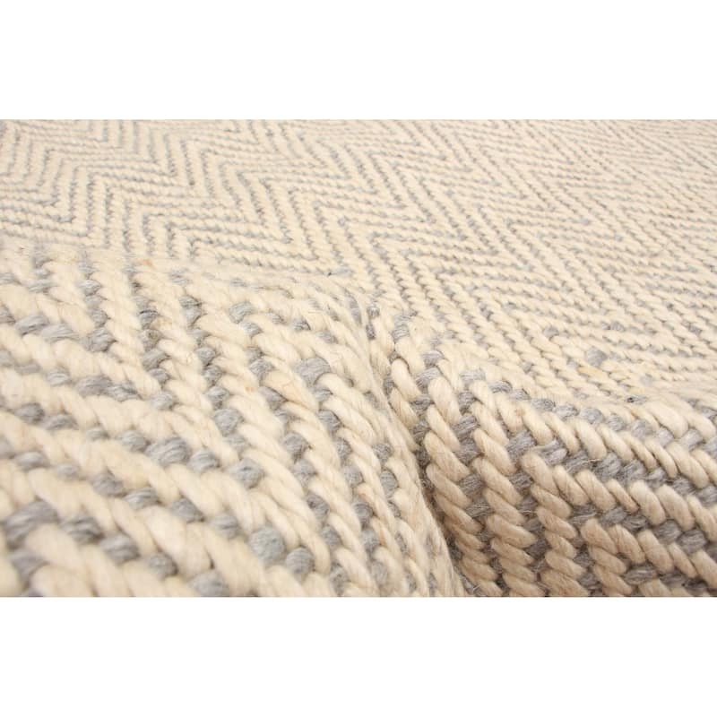 ECARPETGALLERY Hand Tufted Sienna Beige Wool Rug - 7'0 x 7'5
