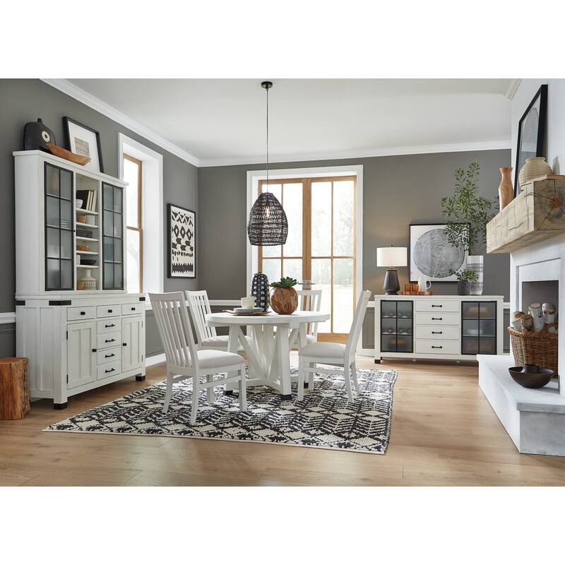 Magnussen Home Harper Springs Silo White Server - 54''W x 18''D x 37''H