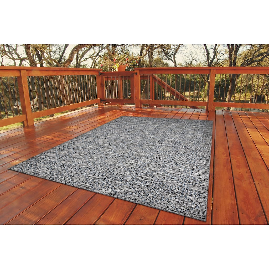 Fresque Rainstorm Gray Indoor/Outdoor Area Rug