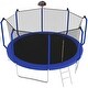 preview thumbnail 2 of 7, Trampoline with Basketball Hoop, Outdoor Trampoline with Enclosure Net