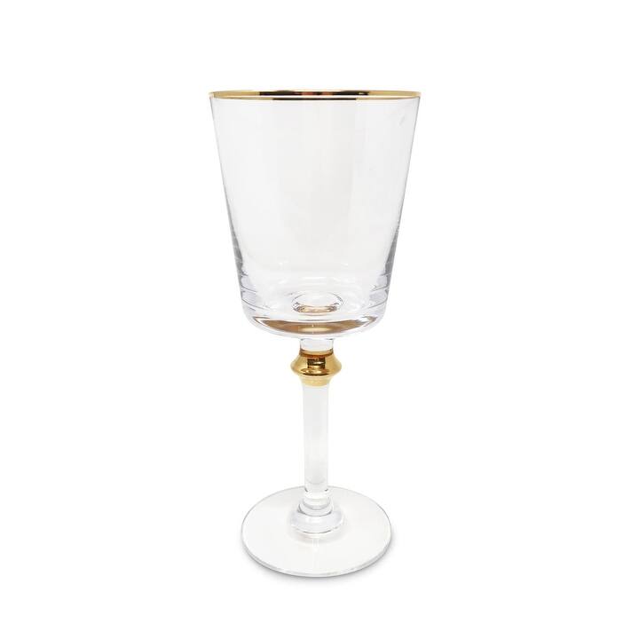 Wine Glasses with Gold, Set of 6
