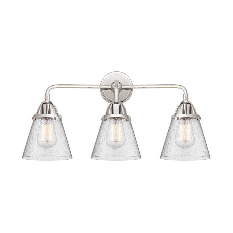 Innovations Lighting 288-3W-10-24 Cone Vanity Cone 3 Light 24" Wide - Polished Chrome / Seedy