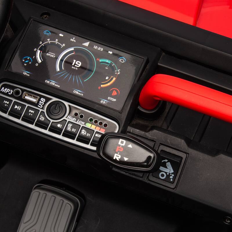 Christmas Gift 24V Kids Ride-On Truck with Remote Control, LED Lights, and Spacious Storage Bed