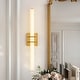 preview thumbnail 1 of 26, Mid-Century Modern LED Wall Sconce Bathroom Vanity Light with 3-CCT Selectable Light Gold