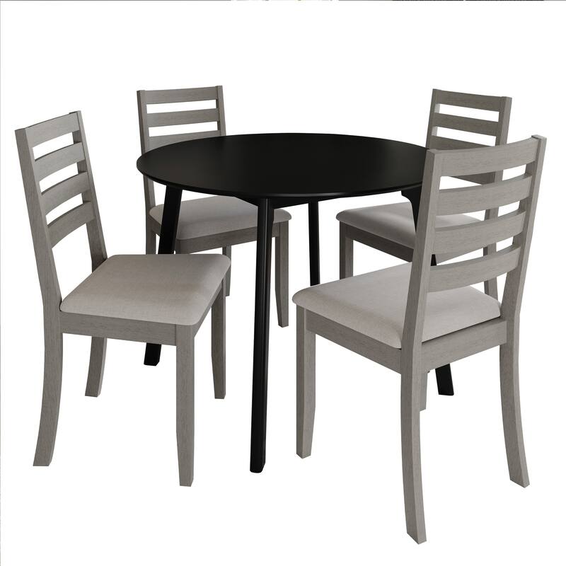 CraftPorch Timeless 4-Piece Chair and Round Table Wooden Dining Set