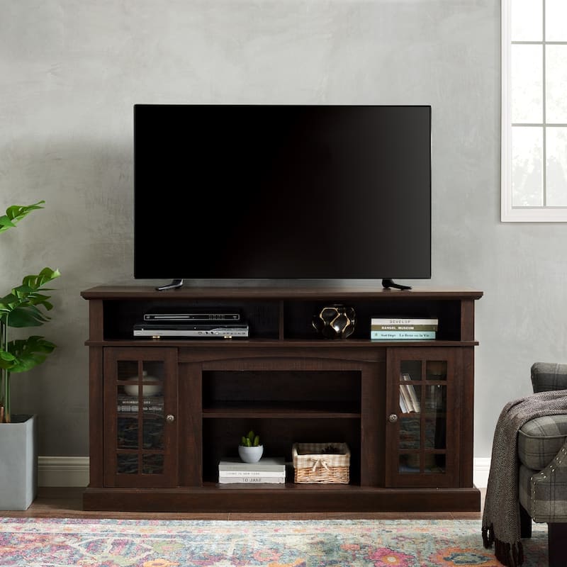 Espresso Corner TV Stands for TV Up to 65" Living Room TV Stands - 58.25" x 15.75" x 32.00"