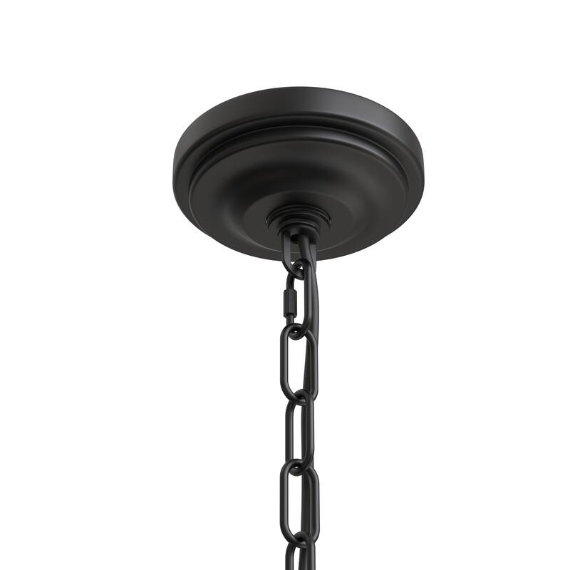 4-Light Farmhouse Birdcage Chandelier in Black Gold Finish