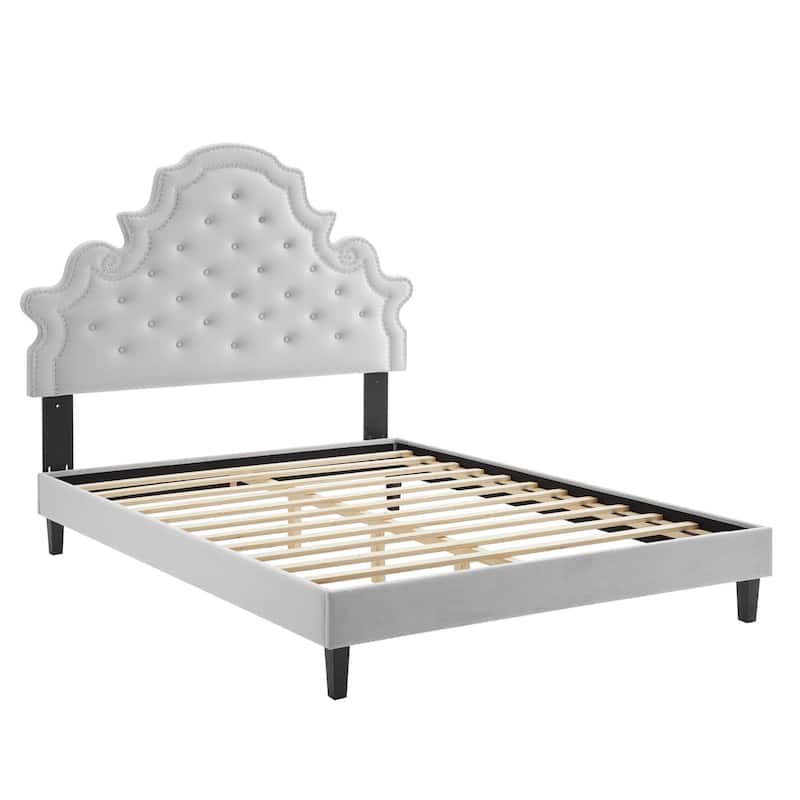 Gwyneth Tufted Performance Velvet Full Platform Bed