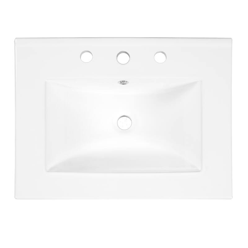 GDFStudio - Marlowen Modern Bathroom Vanity with Ceramic Sink and Storage Drawer & 2 Soft-Closing Doors - 24.01'W