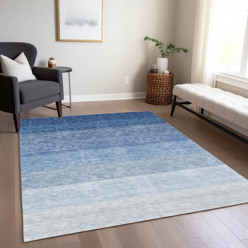 Machine Washable Indoor/ Outdoor Chantille Ombre Solid Rug