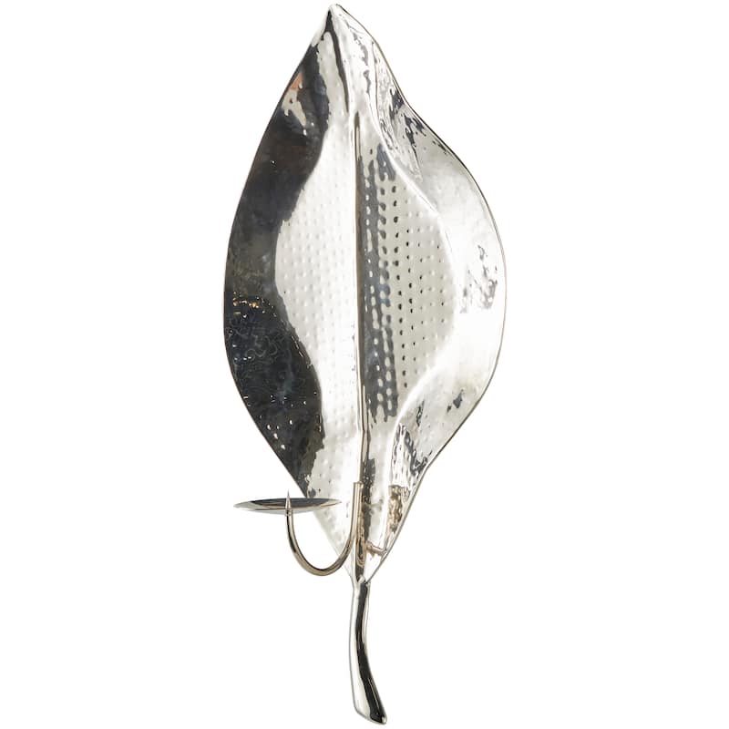 Silver Stainless Steel Metal Candle Wall Sconce