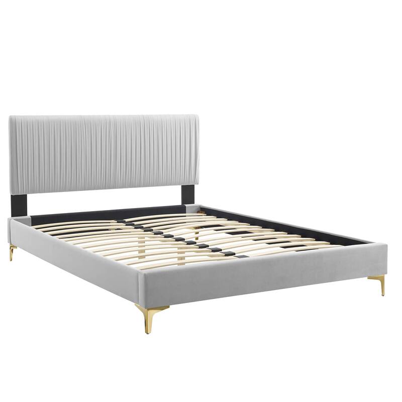 Peyton Performance Velvet Queen Platform Bed