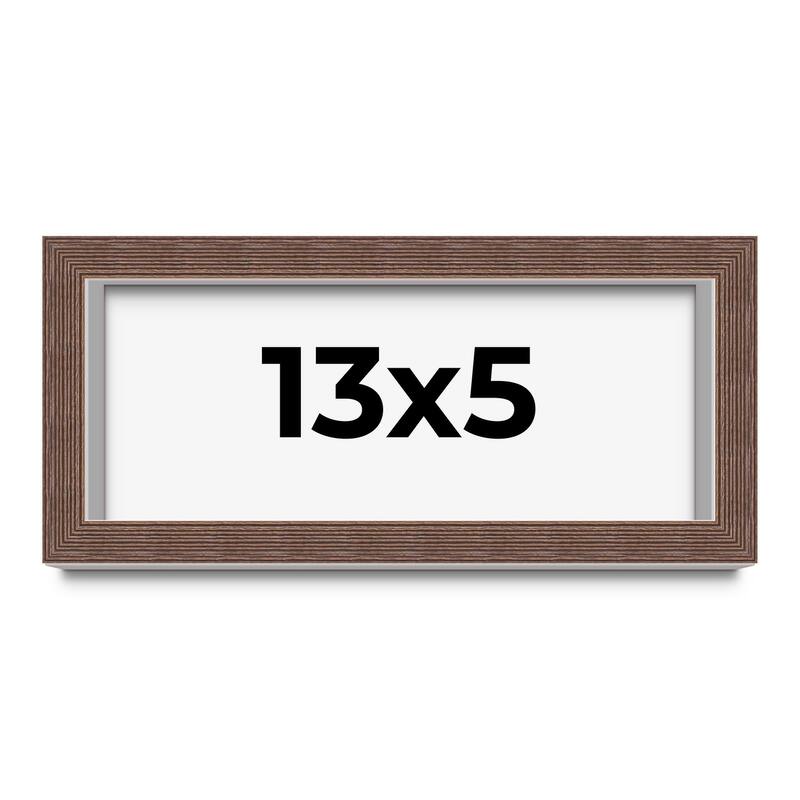 13x5 Shadow Box Frame Brown | 1.125 inches Deep Real Wood Rustic