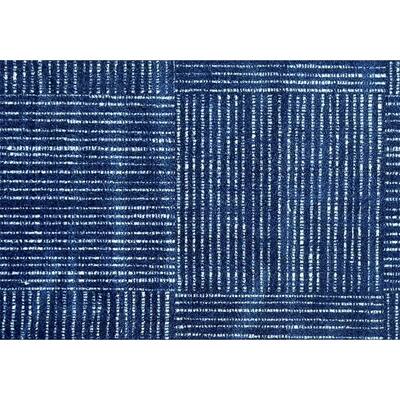 HomeRoots 2' X 3' Navy Blue Striped Washable Area Rug With UV Protection - 2' x 3'