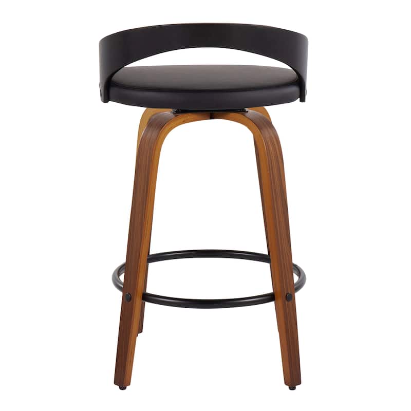 Carson Carrington Stavanger 26" Fixed-Height Counter Stool with Bent Wood Legs & Round Footrest (Set of 2)