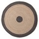preview thumbnail 1 of 7, ECARPETGALLERY Braided Weave Palas Denizli Taupe Jute Rug - 4'0 x 4'0