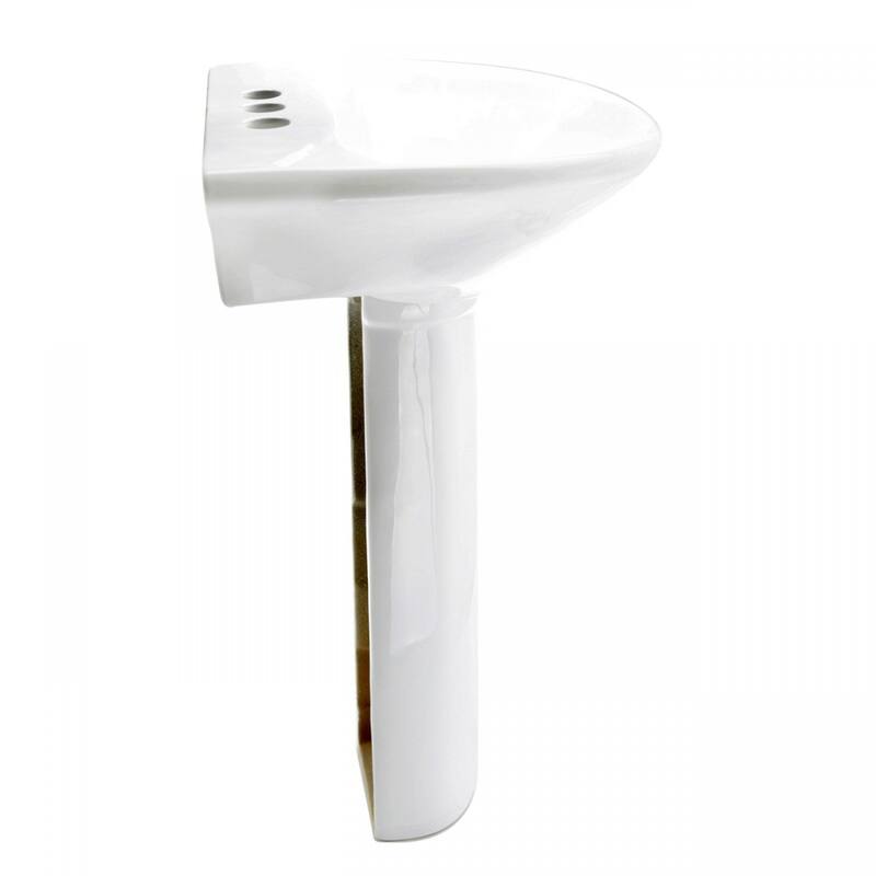 White Pedestal Sink Compact Sink with Overflow And Pre-Drilled Holes Scratch And Stain Resistant Pack of 4