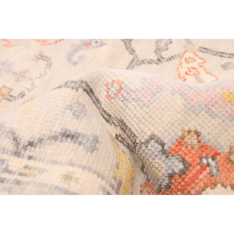 ECARPETGALLERY Hand-knotted Modern Oushak Light Khaki Wool Rug - 3'8 x 5'7