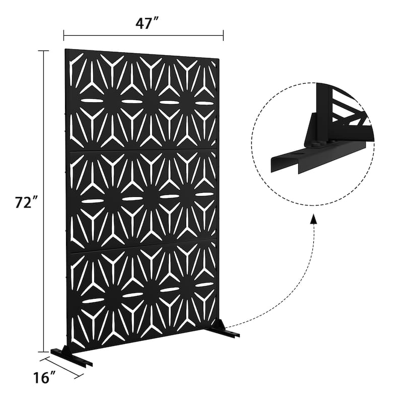 Durable Metal Outdoor Privacy Screen - Free Standing Panel for Enhanced Privacy