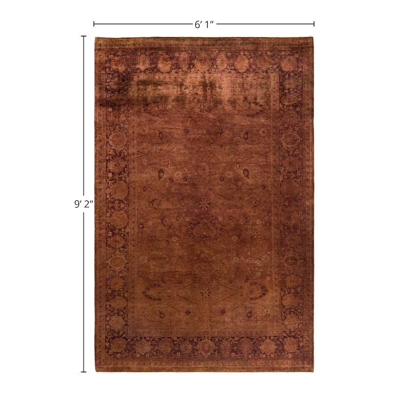 Overdyed, One-of-a-Kind Hand-Knotted Area Rug - Brown - 6' 1" x 9' 2"