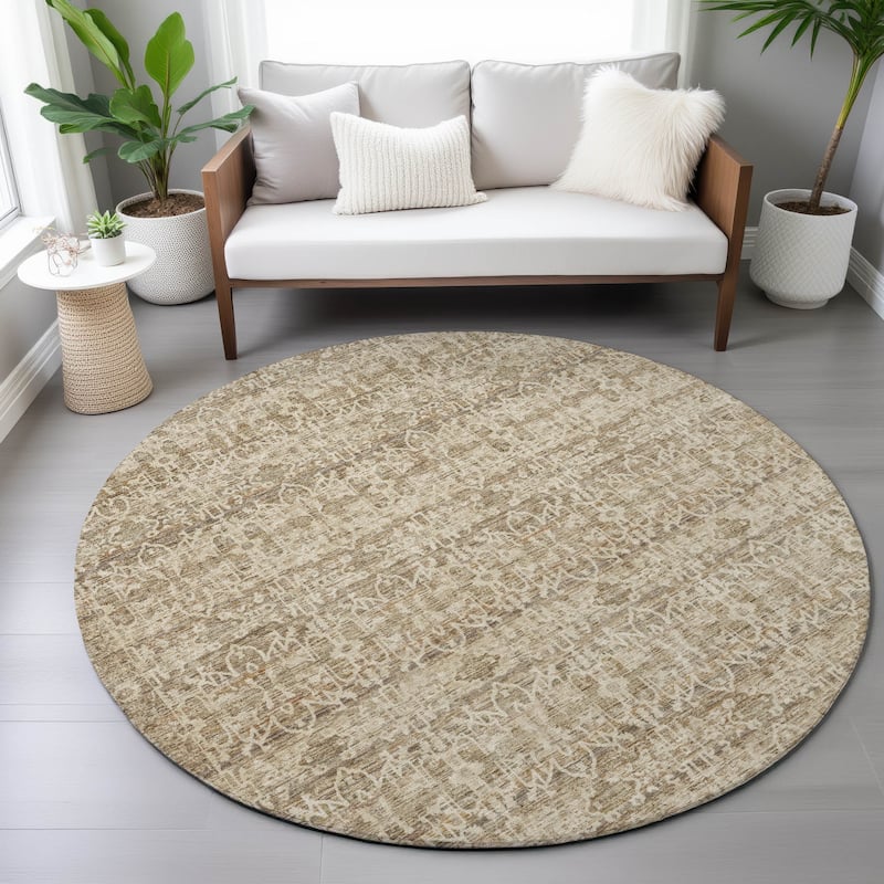 Machine Washable Indoor/Outdoor Traditional Harmony Chantille Rug