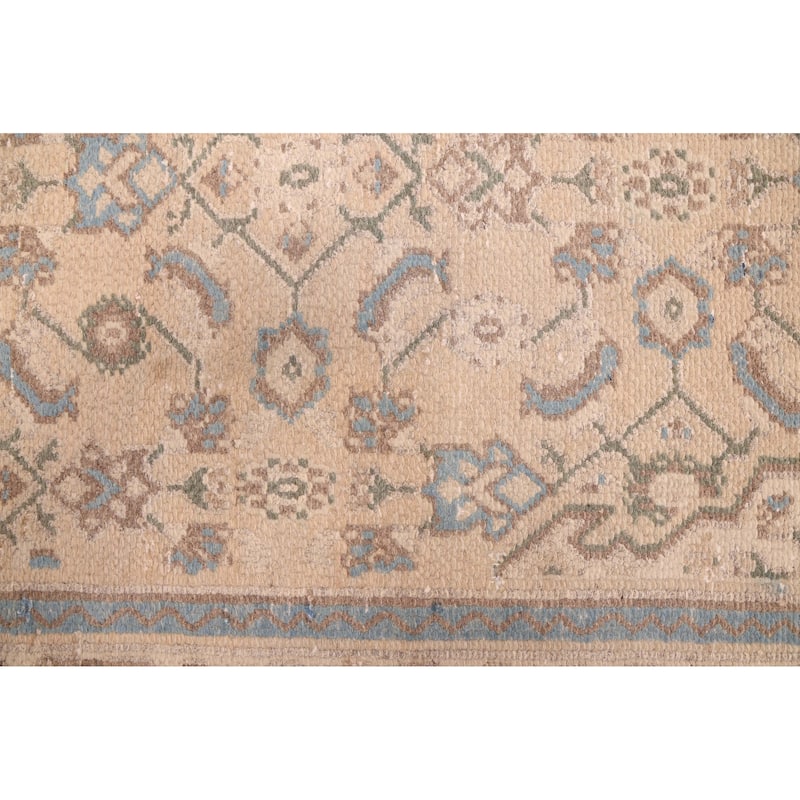 ECARPETGALLERY Hand-knotted Antalya Vintage Khaki Wool Rug - 3'2 x 9'10