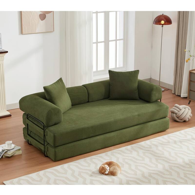 4-in-1 Convertible Modular Sleeper Sofa Bed with Foldable Design