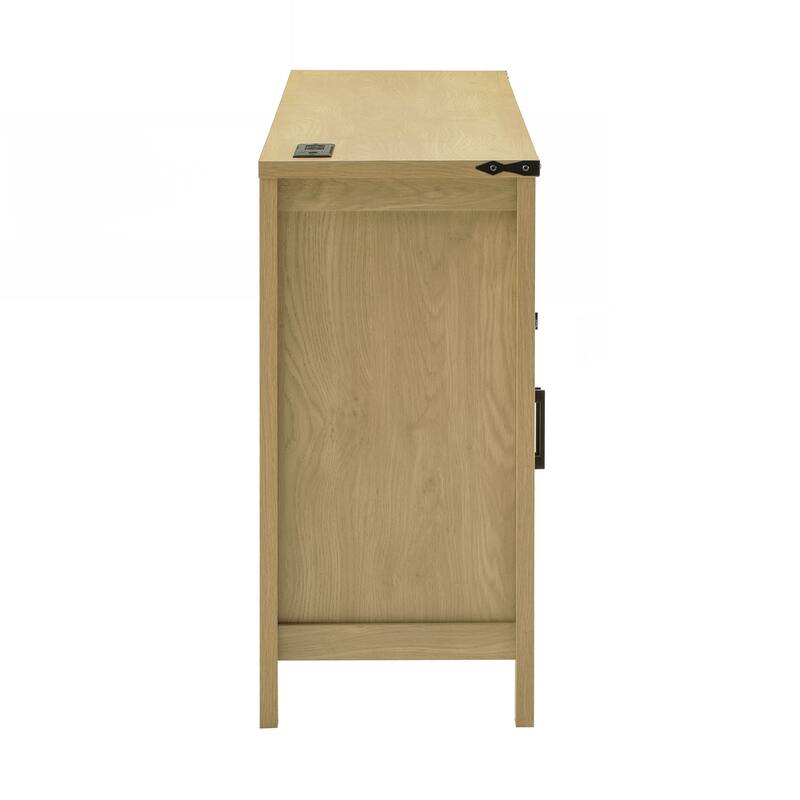 Modern 4-Door Sideboard Buffet with Power Outlets & USB Ports